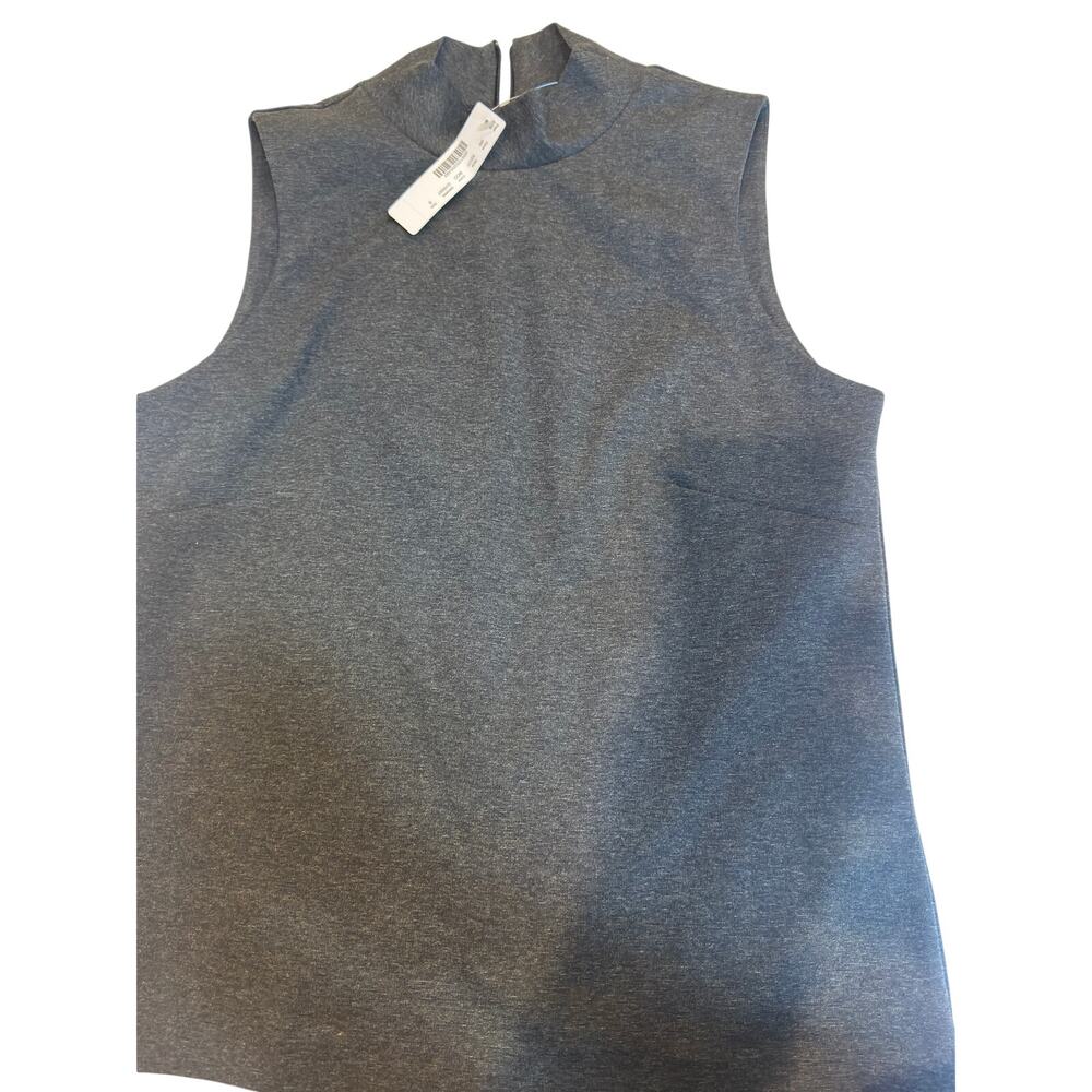 Jcrew sleevless mock neck, zipper back, gray top size S NWT
